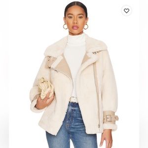 Faux Fur Jacket in Ivory